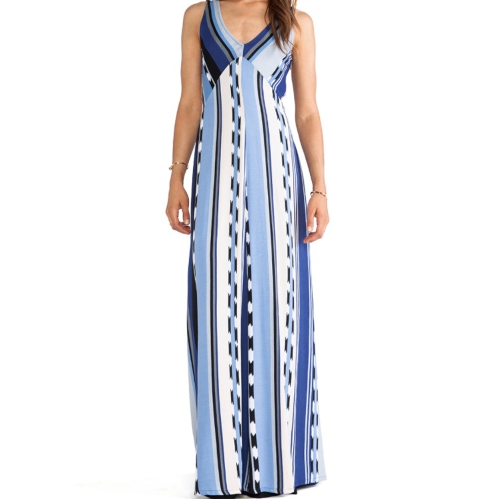 Ella Moss Blue Maxi Surfer Stripe Dress